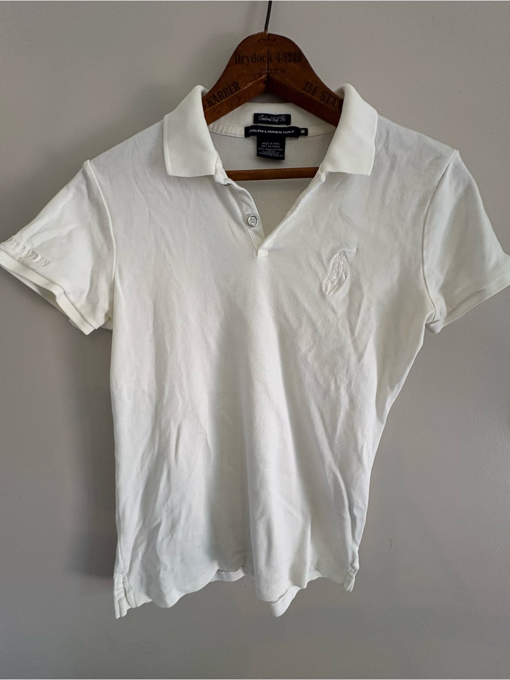 Ralph Lauren Golf White Polo Shirt with Embroidered Pony